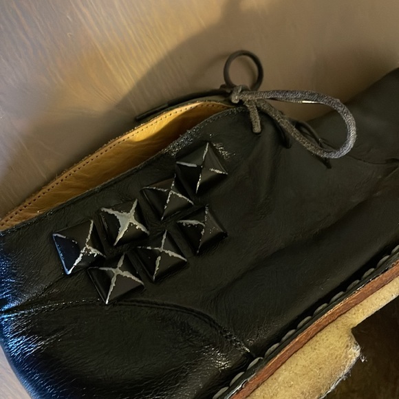 Marc Jacobs Black Leather Studded Lace Up Booties - Women’s Size 7 - Picture 8 of 12